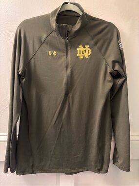 Under Armour Olive Green Notre Dame 1/4 Zip Pullover